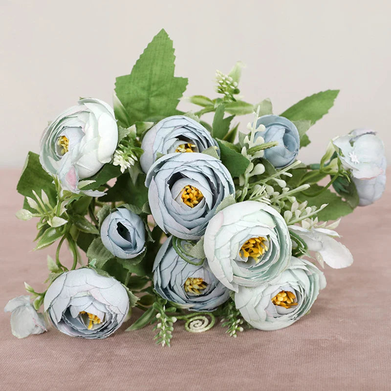 Afralia™ Multicolor Tea Roses Vases | Fake Daisy Wedding Decorative Flowers