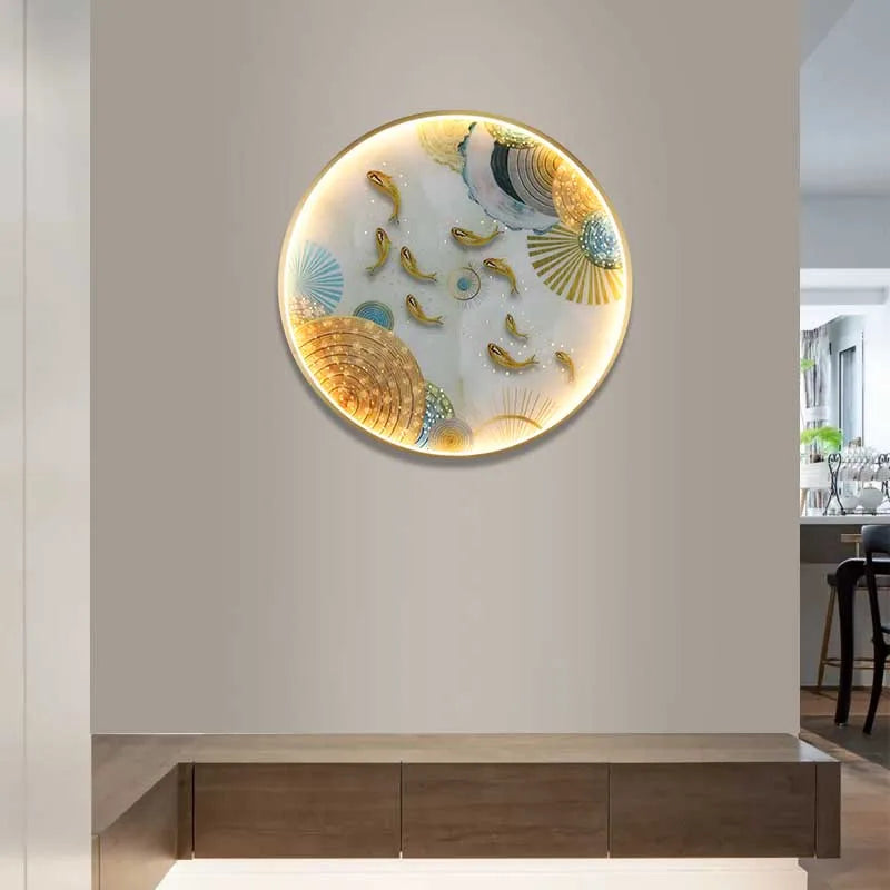 Afralia™ Fish LED Wall Sconce Round Light for Home Stairway