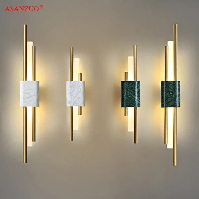 Afralia™ Minimalist Marble Wall Lamp for Living Room and Bedroom