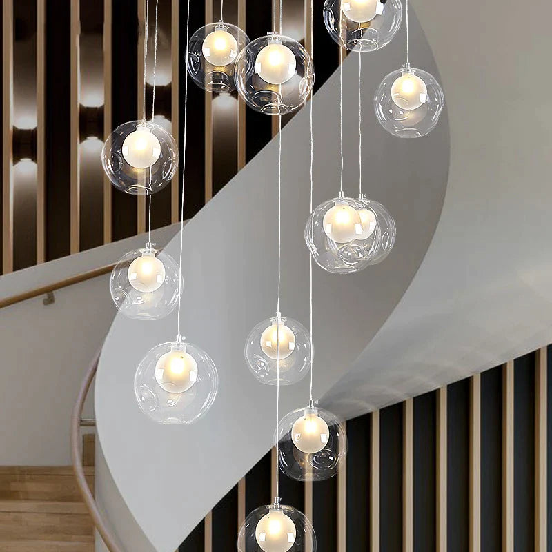 Afralia™ Bubble LED Chandelier: Modern Art Glass Ball Lighting for Home, Hotel, Hallway