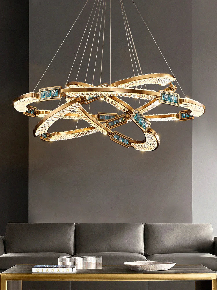 Afralia™ Modern K9 Crystal LED Ceiling Chandelier for Living Room, Bedroom, Kitchen - Nordic Design