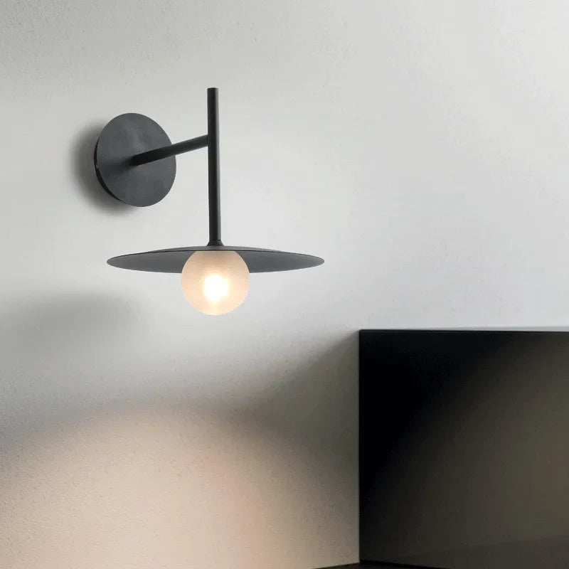 Afralia™ Nordic Modern Saucer Wall Lamp for Staircase, Aisle, Bedroom, Bedside Sconces