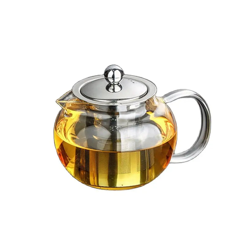 Afralia™ Glass Teapot with Stainless Steel Infuser, Clear Borosilicate, Heat Resistant, Flower Tea Pot