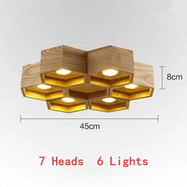 Afralia™ Nordic Beehive Chandelier: Solid Wood LED Decor for Dining Room & Bar