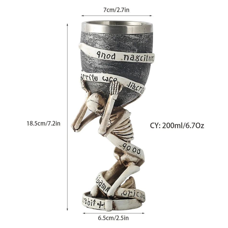 Afralia™ Skull Claw Goblet: Gothic Stainless Steel Wine Glass for Party Bar