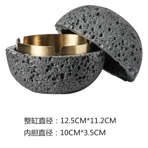 Afralia™ Multifunctional Cement Ashtray: Stylish Office Decor with Large Capacity & Windproof Design