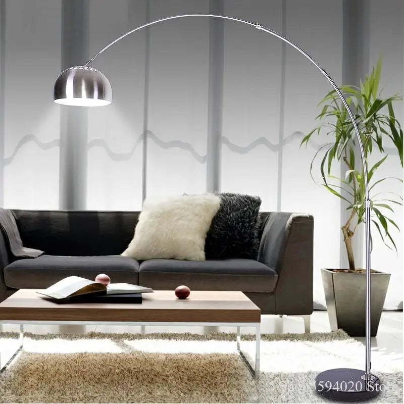 Afralia™ Stainless Steel LED Floor Lamp for Living Room, Bedroom, and Study