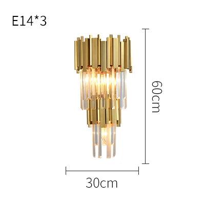 Afralia™ Crystal Clear LED Wall Sconce Chrome Silver Gold Wall Light for Bedroom