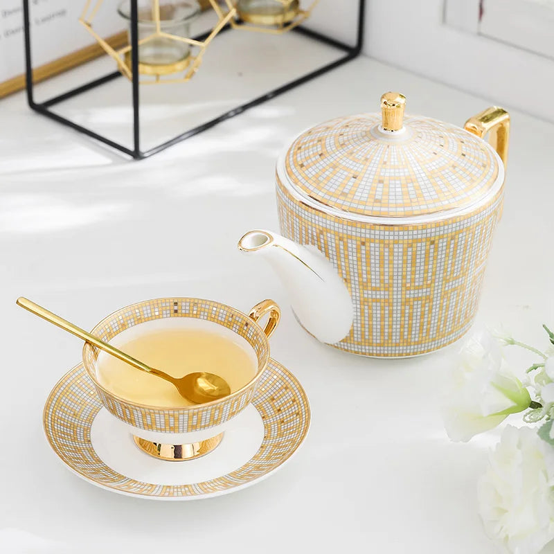 Afralia™ Luxury Bone China Tea Set - High-grade Royal Porcelain Teaset