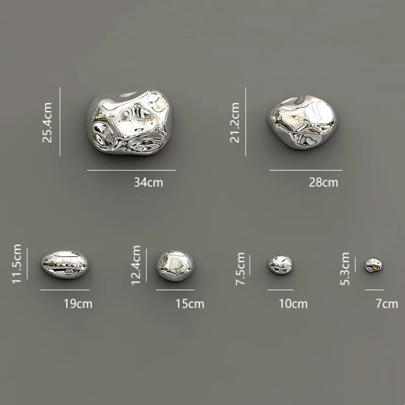 Afralia™ Silver Stone Abstract 3D Wall Hanging Handicraft for Living Room Decor