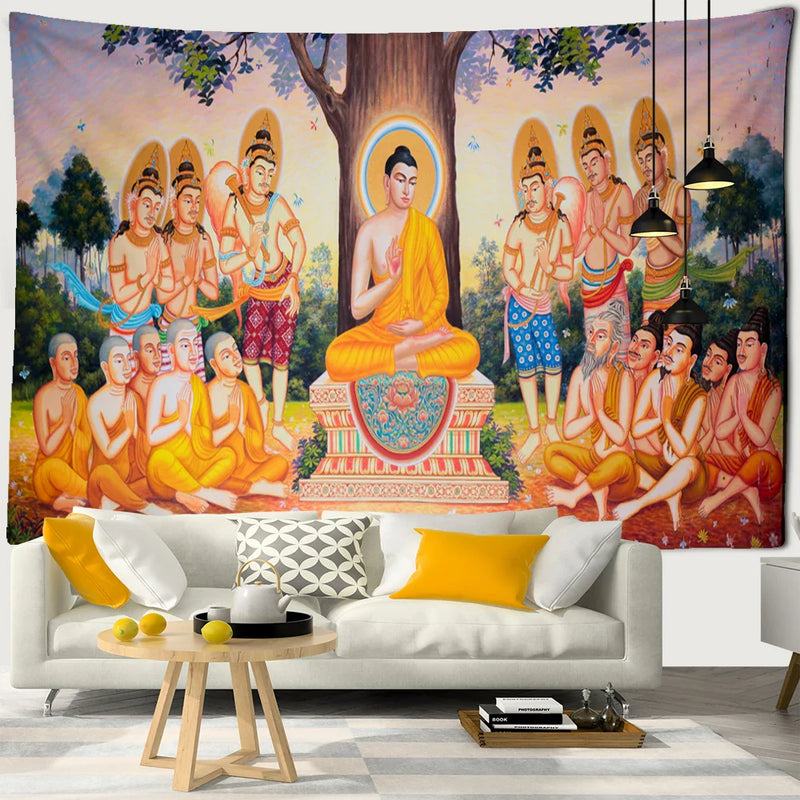 Afralia™ Buddha Tapestry Wall Hanging for Bedroom Decor & Meditation Room