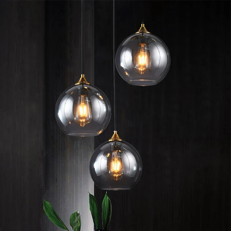 Afralia™ Glass Ball Pendant Light - Modern Nordic LED Hanging Fixture for Dining and Kitchen