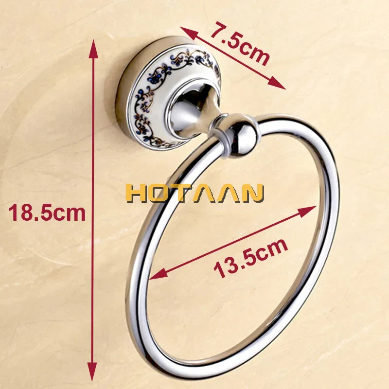 Afralia™ Stainless Steel Towel Ring Wall Mount Chrome Bathroom Accessories