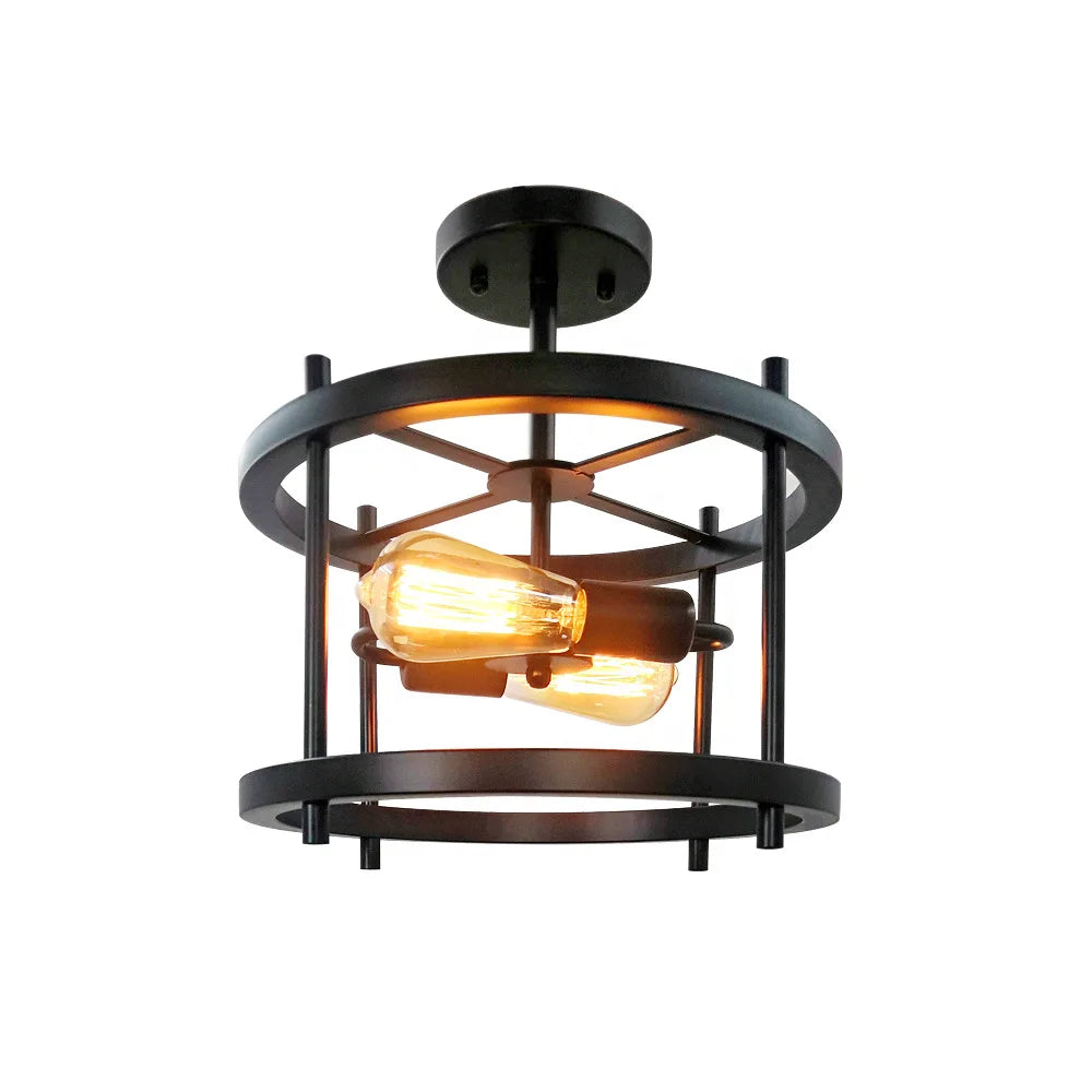 Afralia™ Wood Metal Chandelier Pendant Light Modern Design Ceiling Lamp