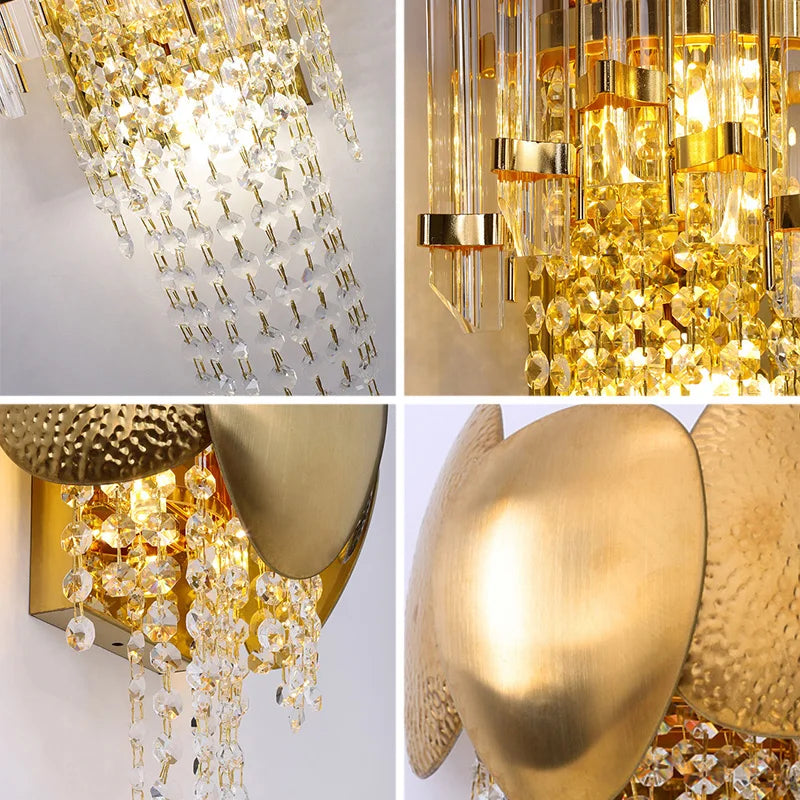 Afralia™ Crystal Wall Lamp: Modern Luxury LED Lighting for Living Room, Bedroom, and Staircase