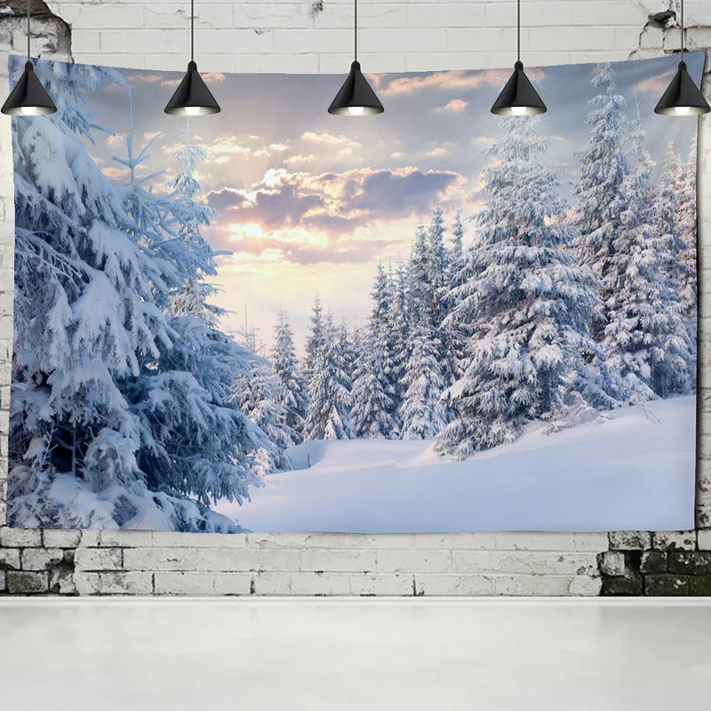 Afralia™ Snow Scenery Bohemian Tapestry Wall Hanging for Small Fresh Living Room Decor