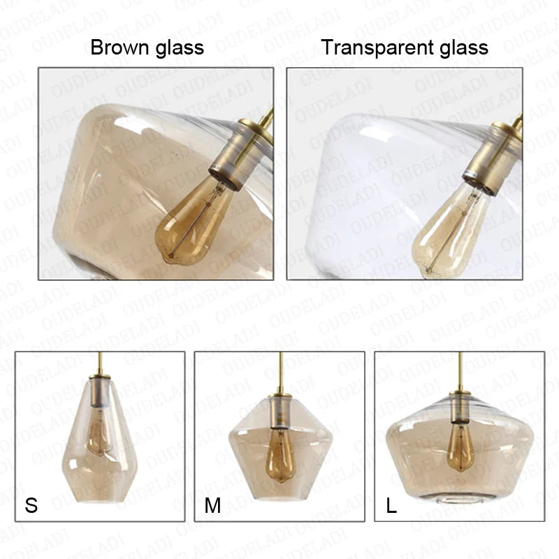 Afralia™ Nordic Glass Pendant Lights  LED Hanging Lamp for Kitchen Living Room