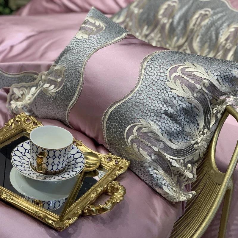 Afralia™ Luxury Lace Embroidery Bedding Set, 1000TC Egyptian Cotton, Princess Wedding Theme