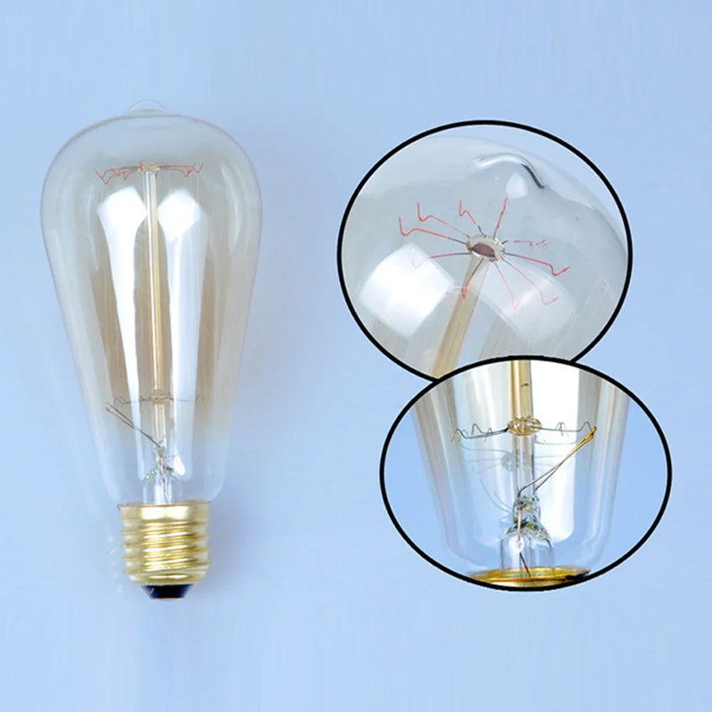 Afralia™ ST64 E27 Vintage Edison Bulb Tungsten Filament Retro Light Bulb 40W 60W