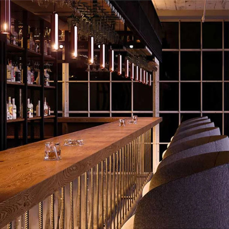 Afralia™ Tube Pendant Lights Minimalist Modern Rose Gold Lamp for Bar Dining Living Room