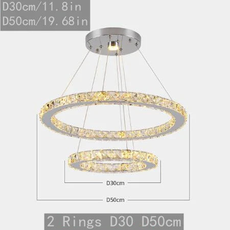 Afralia™ Crystal LED Pendant Chandelier, Modern Nordic Ceiling Lamp for Living and Dining Room
