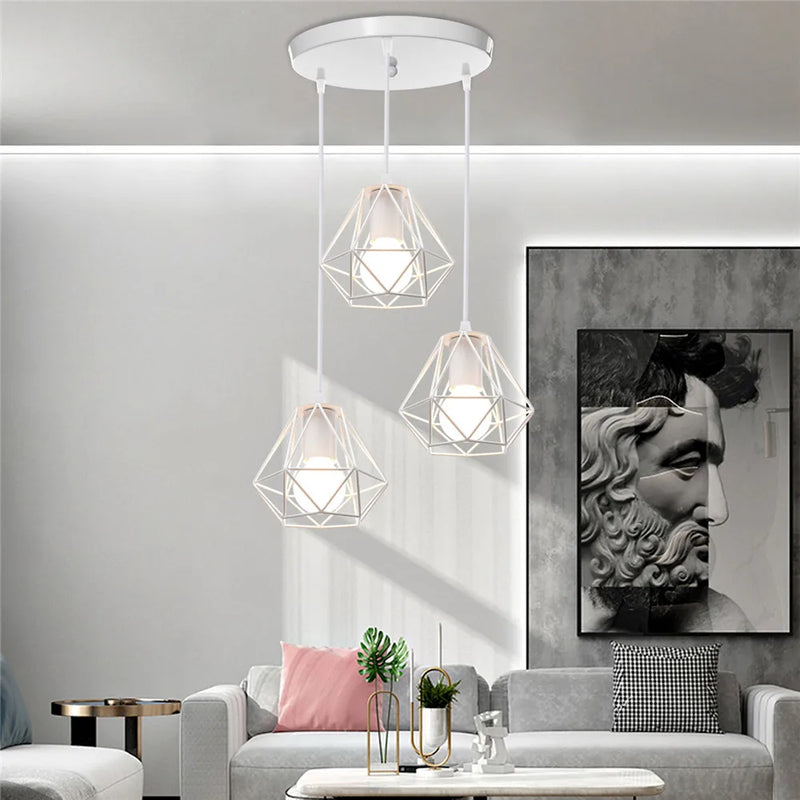 Afralia™ Modern Industrial Iron Chandelier for Living Room Kitchen Restaurant