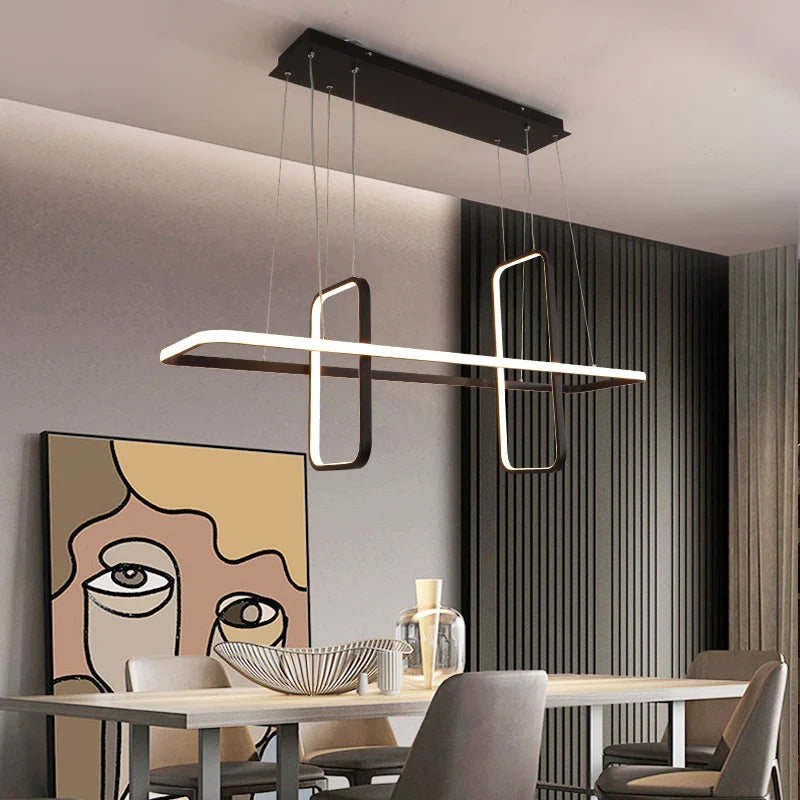 Afralia™ Matte Black/White/Gold Nordic Modern LED Pendant Lights for Dining Living Room