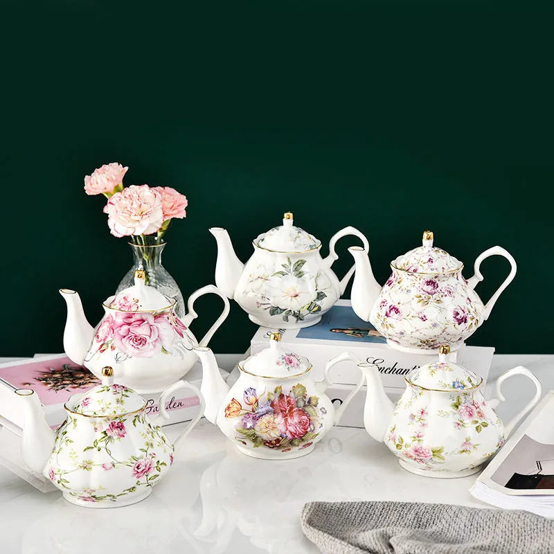 Afralia™ European Bone China Teapot - High-Grade Porcelain Coffee Pot & Tea Set