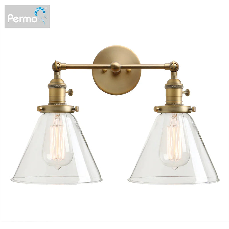 Afralia™ Funnel Glass Wall Sconce Light Fixture for Bedroom and Loft Decor