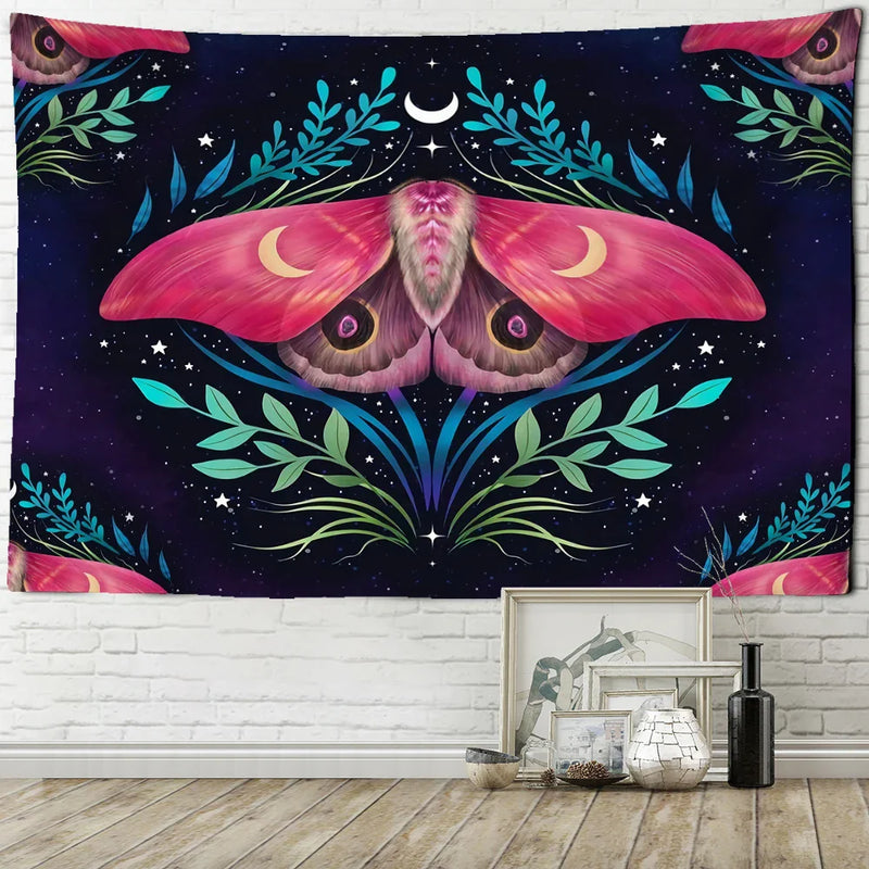 Afralia™ Psychedelic Butterfly Tapestry Wall Mount Moon Hippie Decor