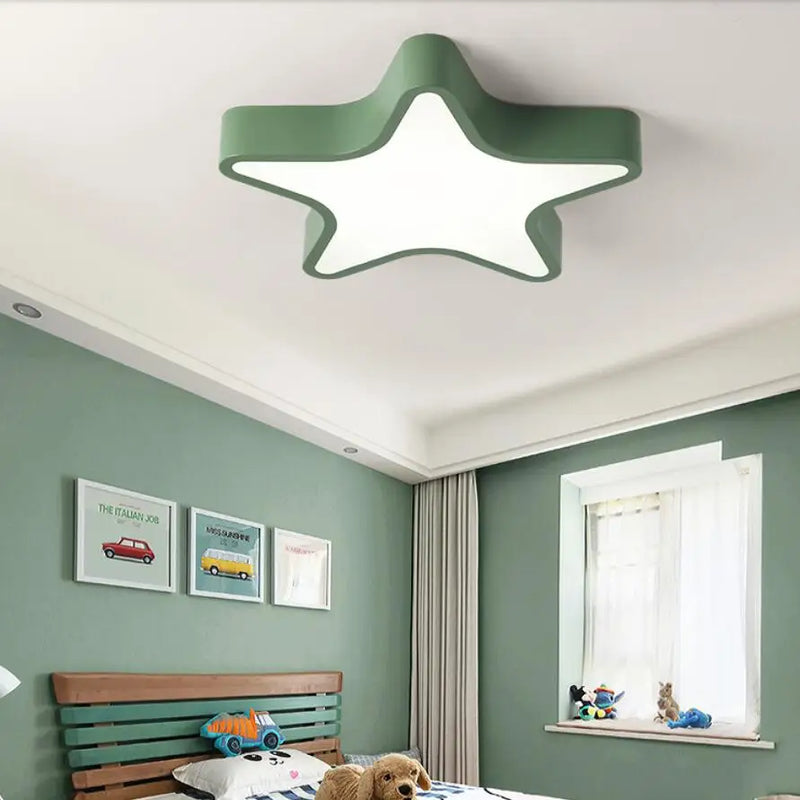 Afralia™ Macaron Star Ceiling Light for Kids Bedroom