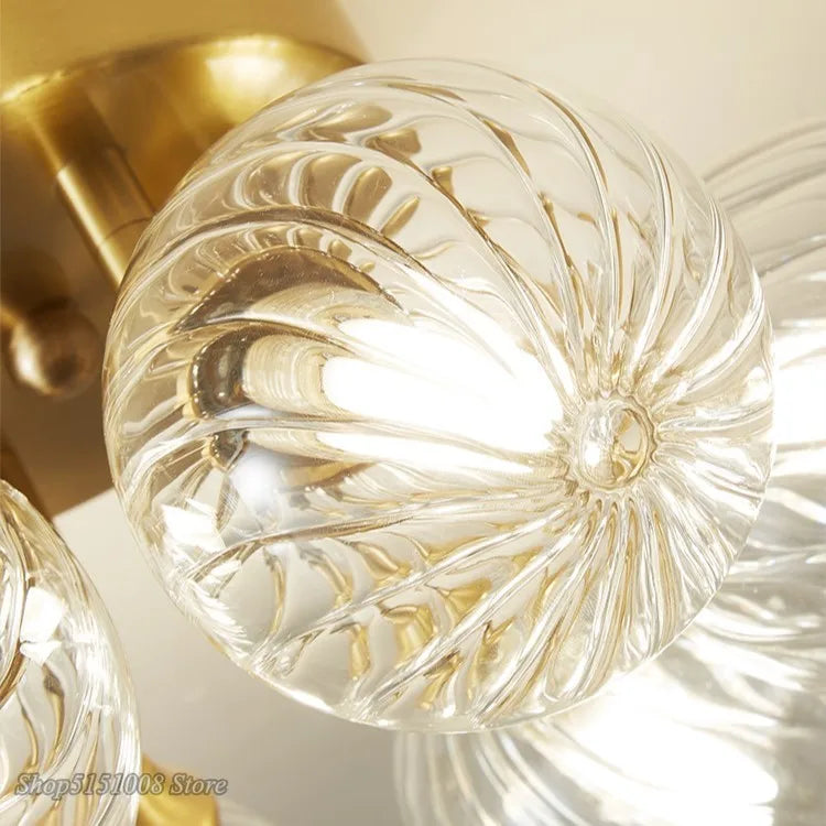 Afralia™ Luxury Glass Ball Ceiling Lamp for Home Decor - Magic Bean Design