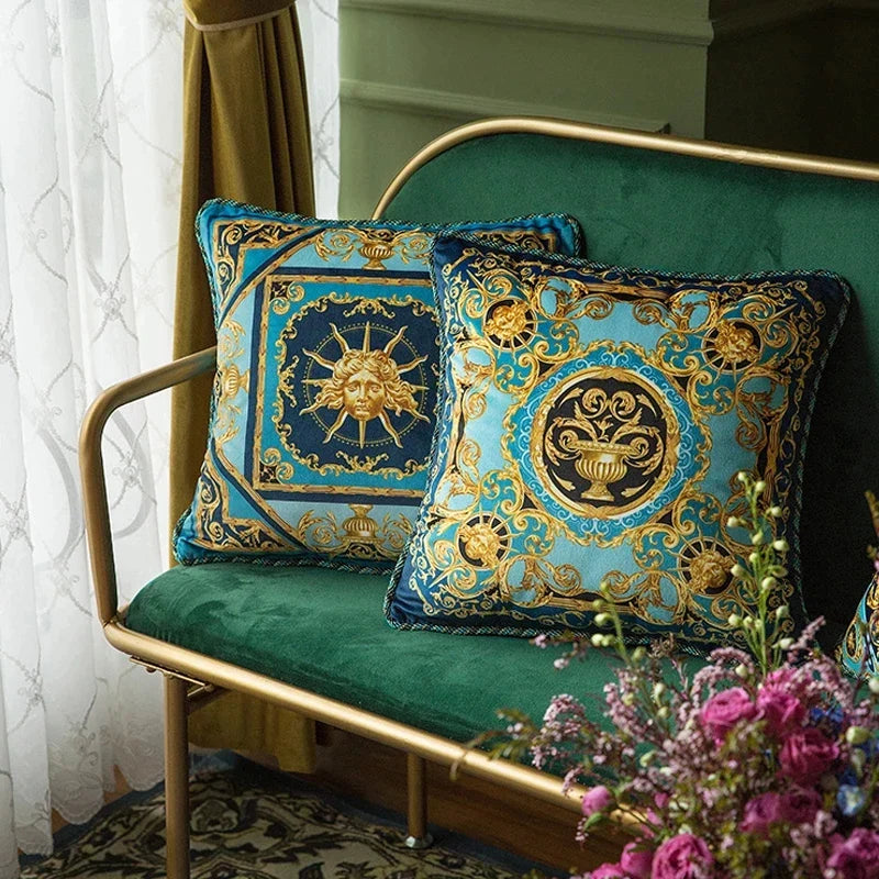 Afralia™ Medusa Velvet Cushion Cover - Renaissance Art Luxury Throw Pillow Case
