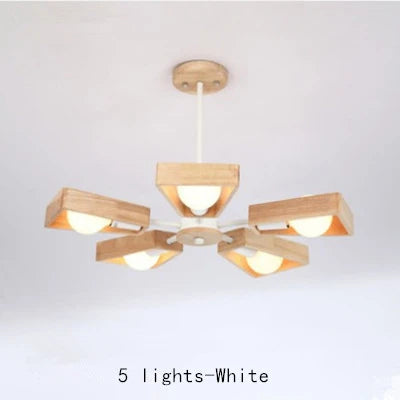 Afralia™ Wooden Windmill Chandelier Lighting, LED Industrial Art for Home Decor