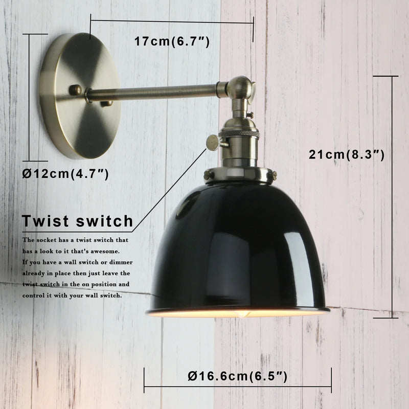 Afralia™ Industrial Black Wall Sconce 6.5'' Modern Stair Light Fixtures