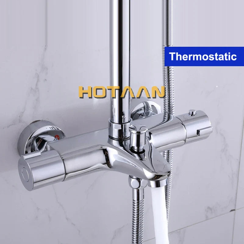 Afralia™ Thermostatic Shower Mixer Tap Chrome Finish