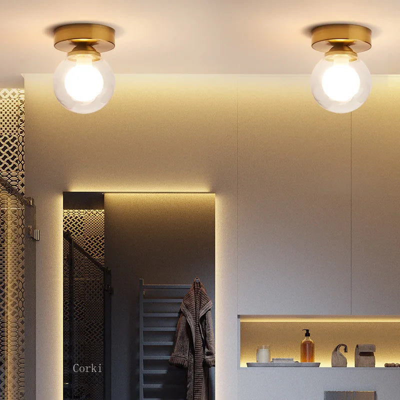 Afralia™ Glass Ball Ceiling Light: Modern Nordic Style, Creative Round Lamp for Home Decor.