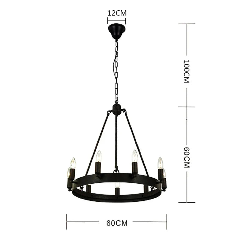 Afralia™ Industrial Vintage Chandelier: Retro Wrought Iron Pendant Light for Kitchen, Bedroom, Living Room