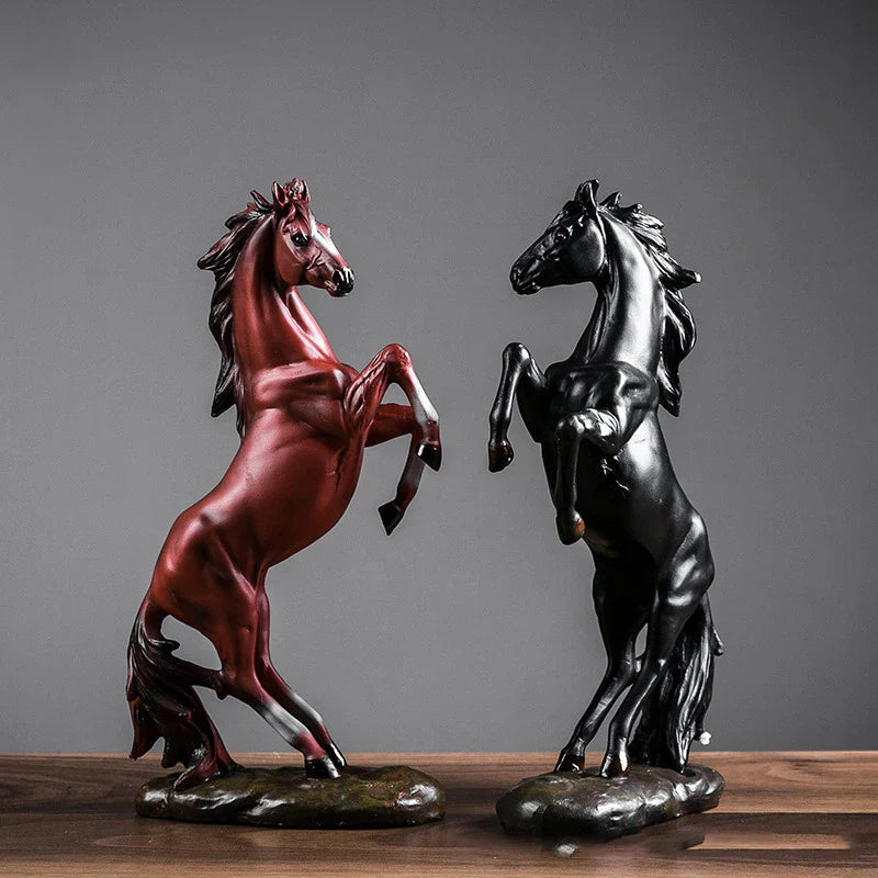 Afralia™ Modern Horse Resin Statuette for Home Decor and Gifts