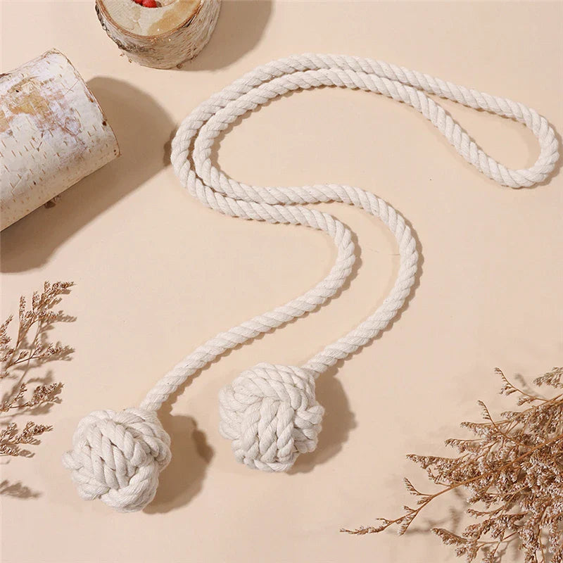 Afralia™ Handwoven Cotton Curtain Tieback Ball Pendant Mini Tapestry Decoration