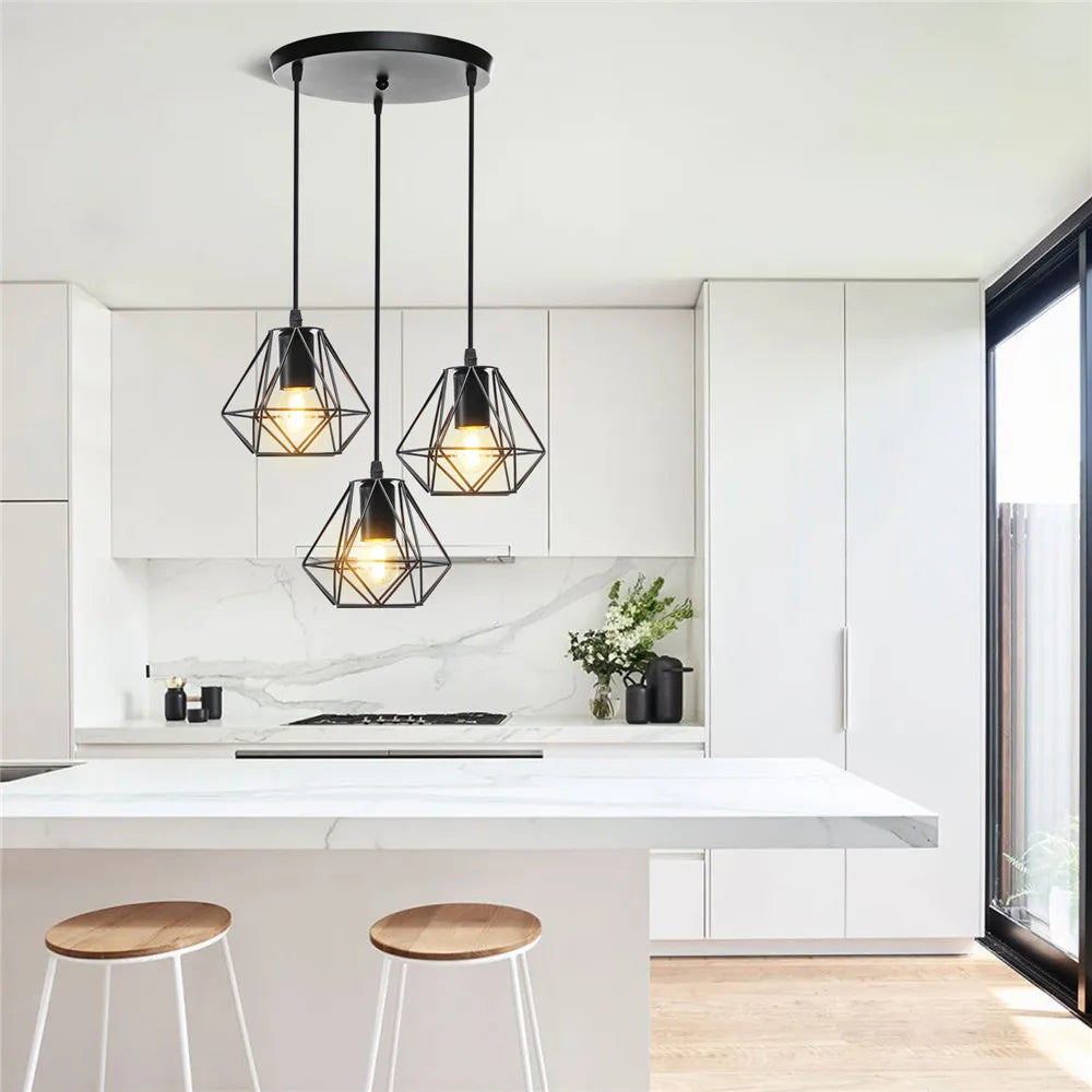 Afralia™ Iron 3-Light Chandelier Pendant for Living Room Kitchen Restaurant