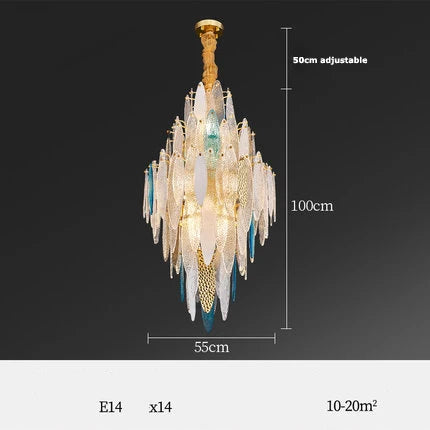 Afralia™ Art Deco Glass Iron LED Chandelier for Dinning Room