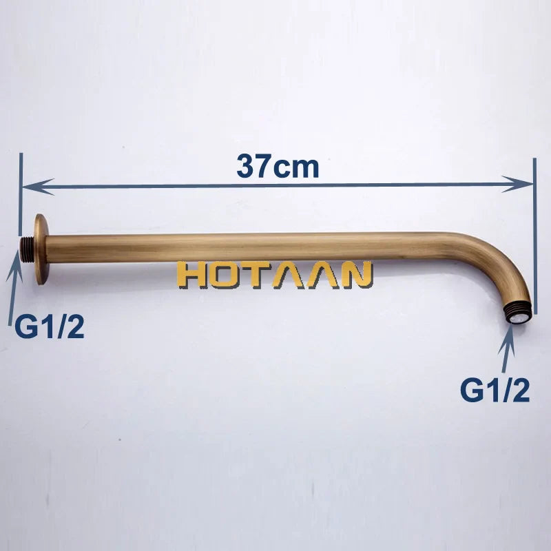 Afralia™ Antique Brass Bathroom Tub Shower Arm 37cm Wall Mount YT-5130-A