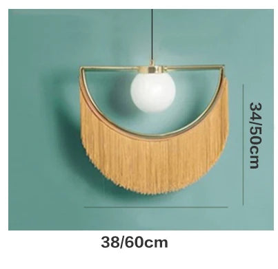 Afralia™ Coloured Tassel Glass Ball Pendant Light for Boho Minimalist Style Bedroom & Restaurant