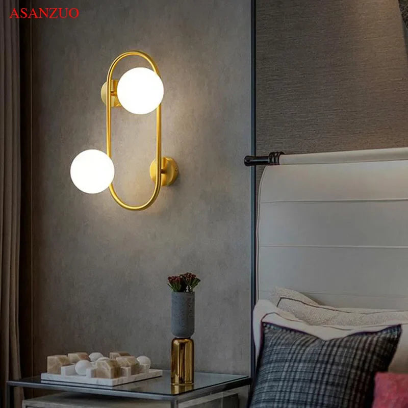 Afralia™ Brass LED Wall Sconce Lamp for Bedroom, Living Room, Hotel - Modern Decorative Lighting