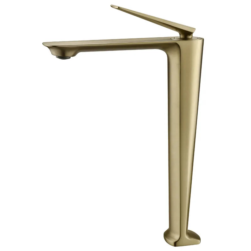 Afralia™ Brushed Gold Basin Faucet - Hot/Cold Sink Tap - Deck Mount Mixer