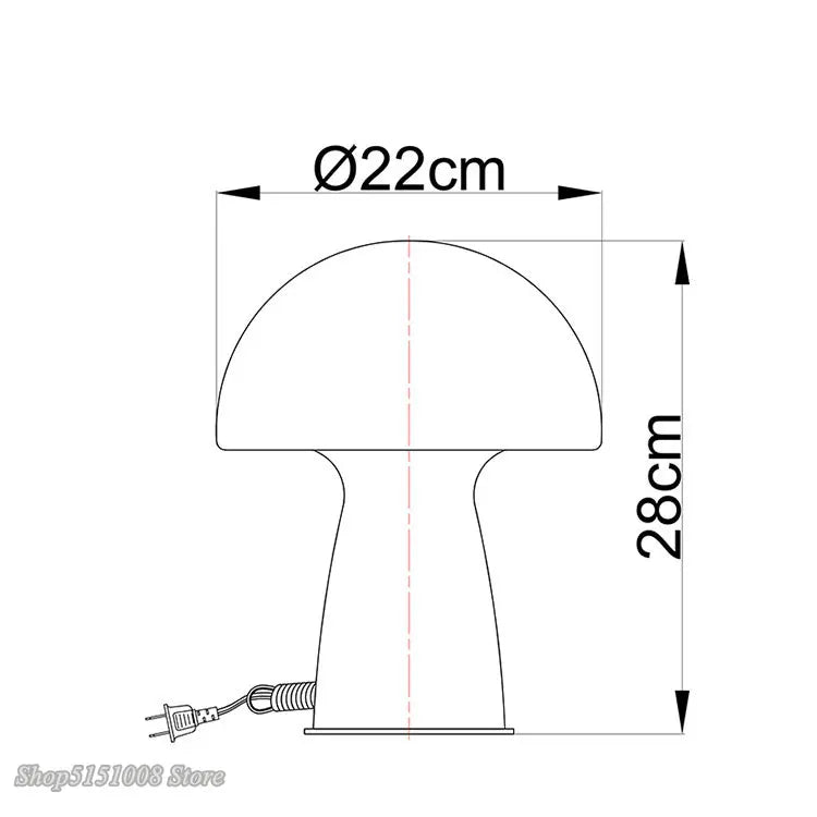 Afralia™ Glass Mushroom Table Lamp: Vintage Design LED Desk Night Light for Living Room