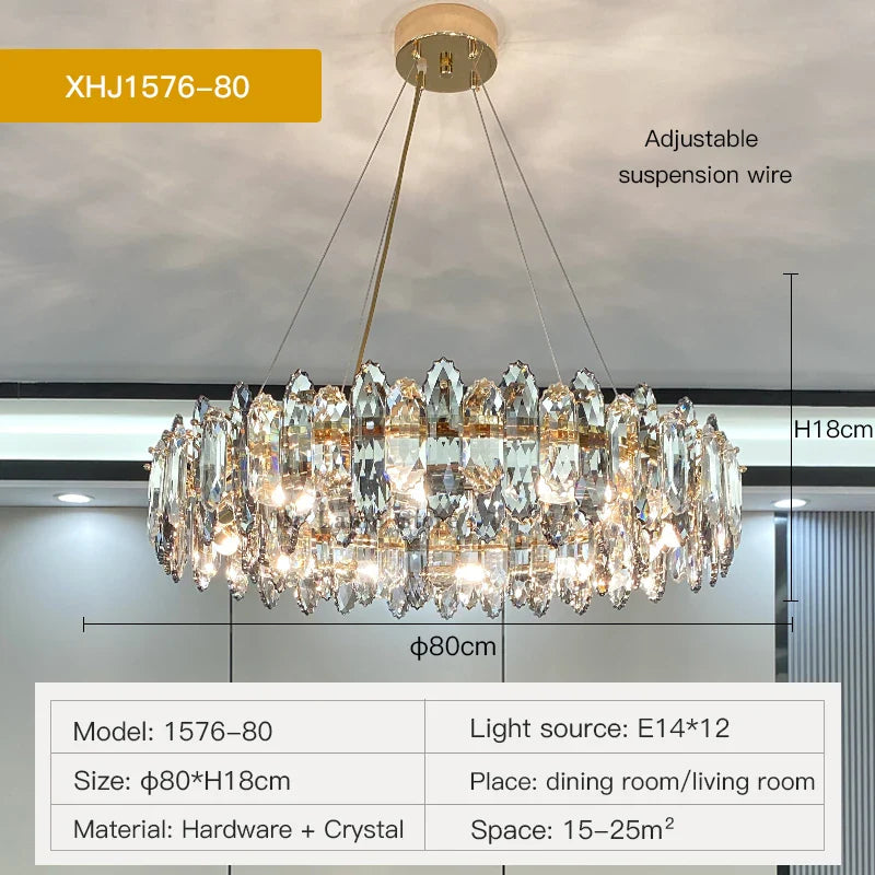 Afralia™ Crystal Chandelier: Elegant Nordic Design for Living, Dining, Bedroom