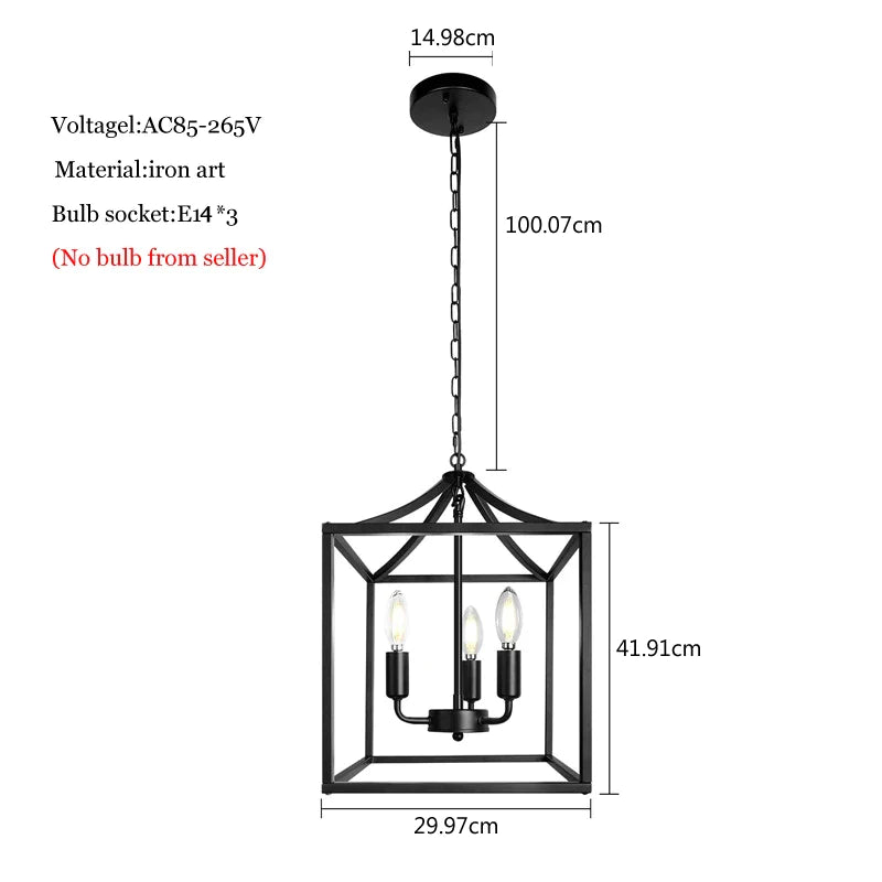 Afralia™ Black Farmhouse Chandelier for Dining Kitchen Living Room E14 Lamp