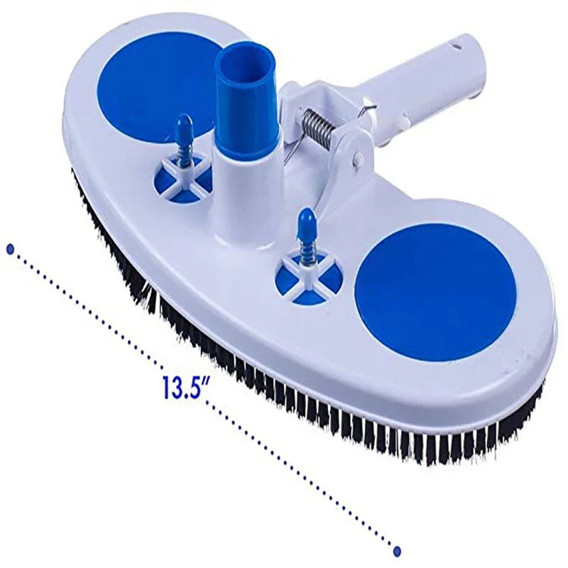 Afralia™ Curved Pool Vacuum Head Wall Floor Bristle Cleaner - Hard Cleaning Broom